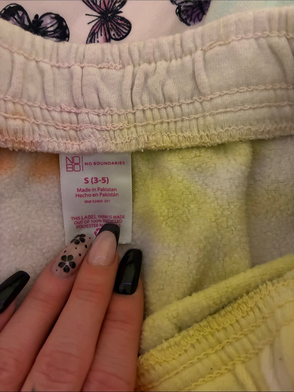 No Boundaries Yellow Tie-Dye Fleece Sweatpants - Picture 2 of 6
